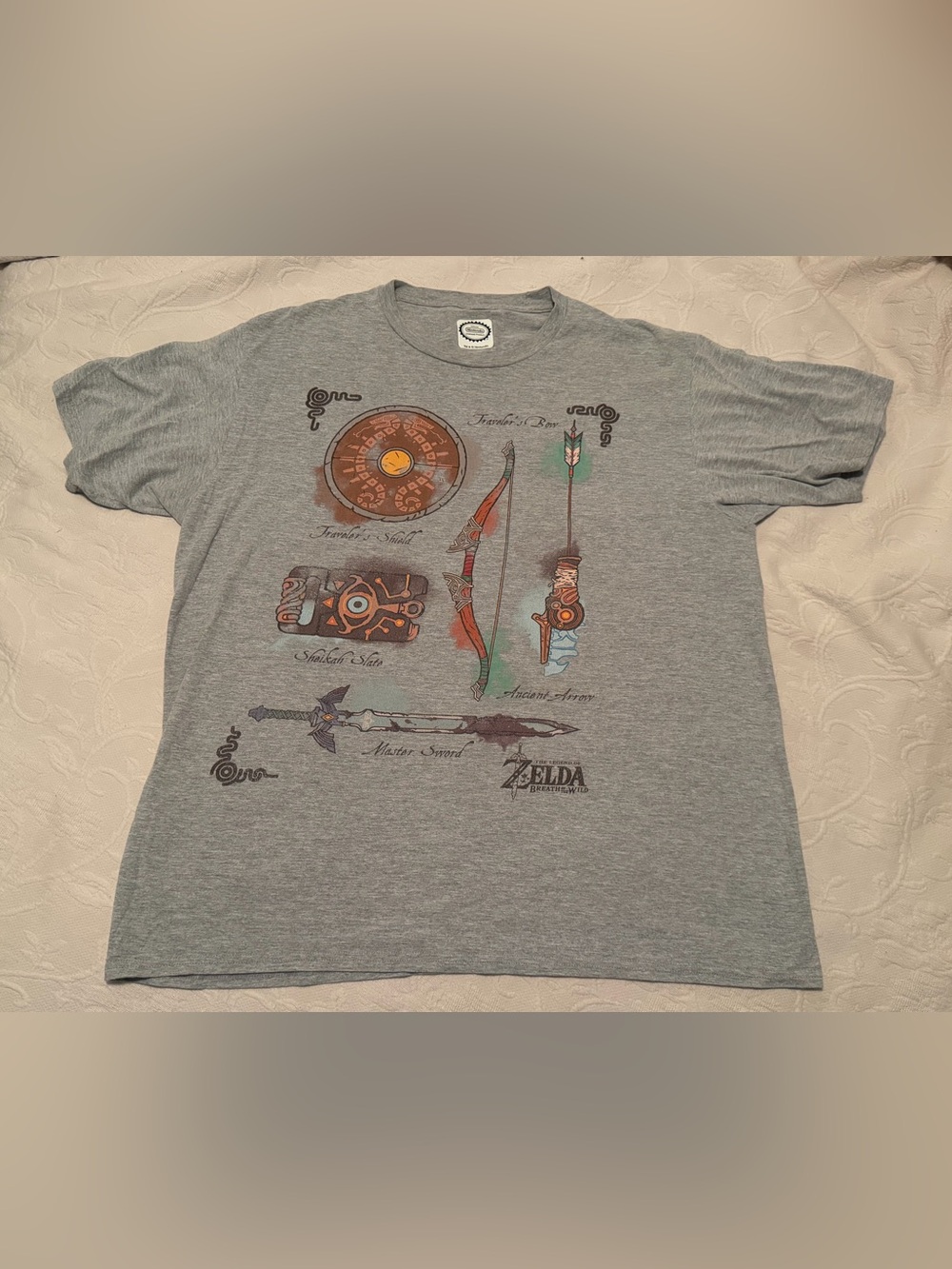 Vintage Nintendo Officially Licensed Zelda: Breath of the Wild Link Gray T-Shirt